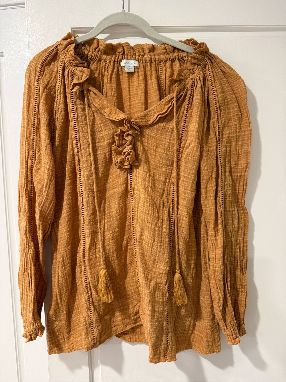 Sundance Artist Tasseled peasant blouse